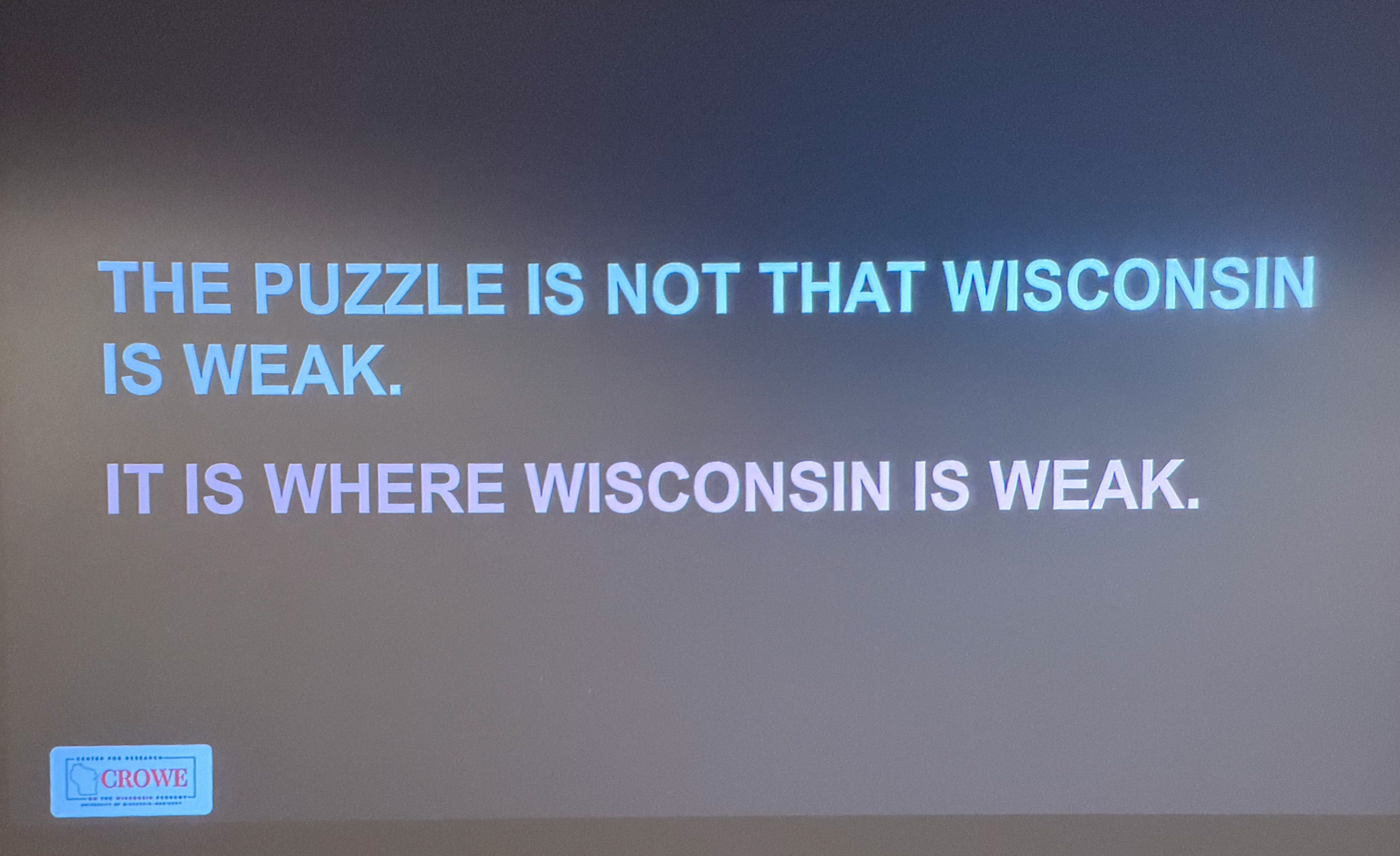 Slide photographed 8:00 into the talk