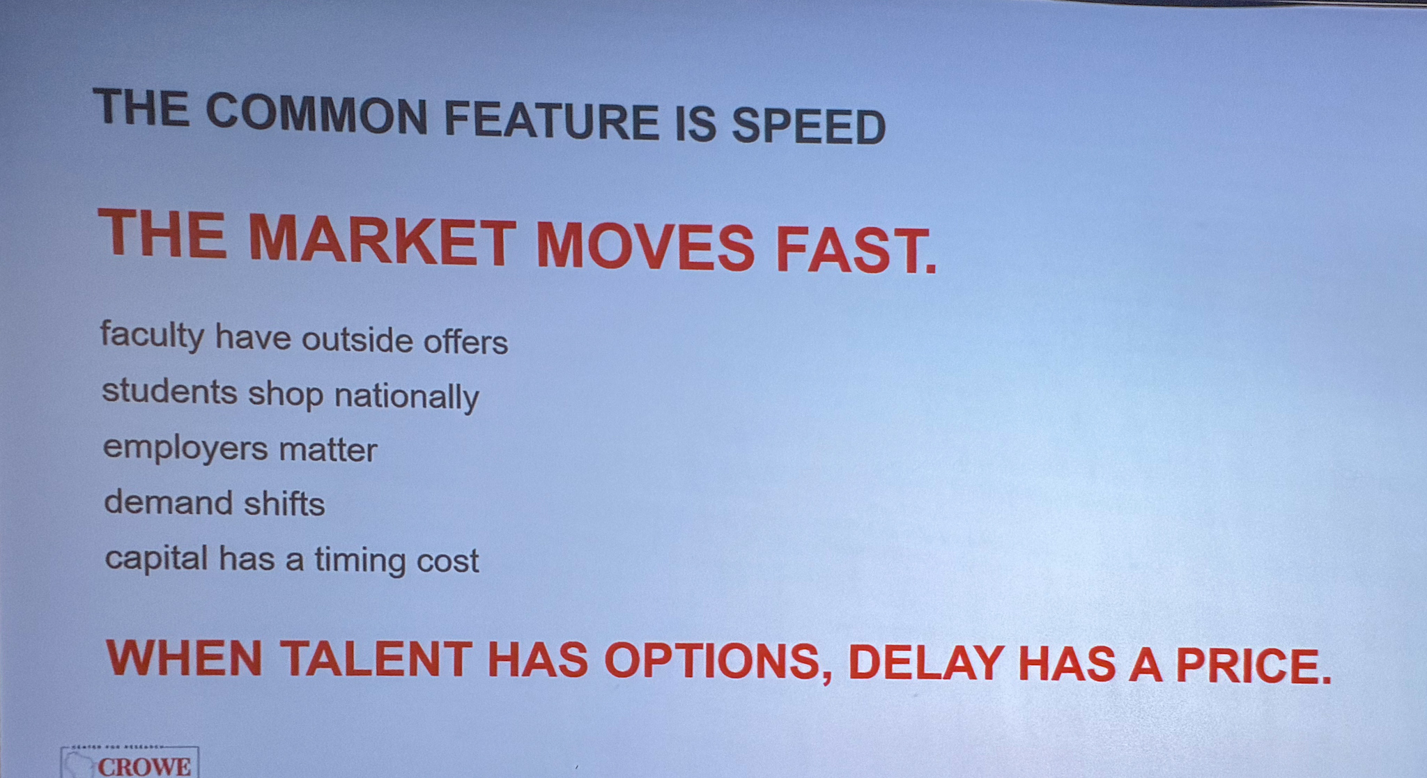 Slide photographed 16:00 into the talk