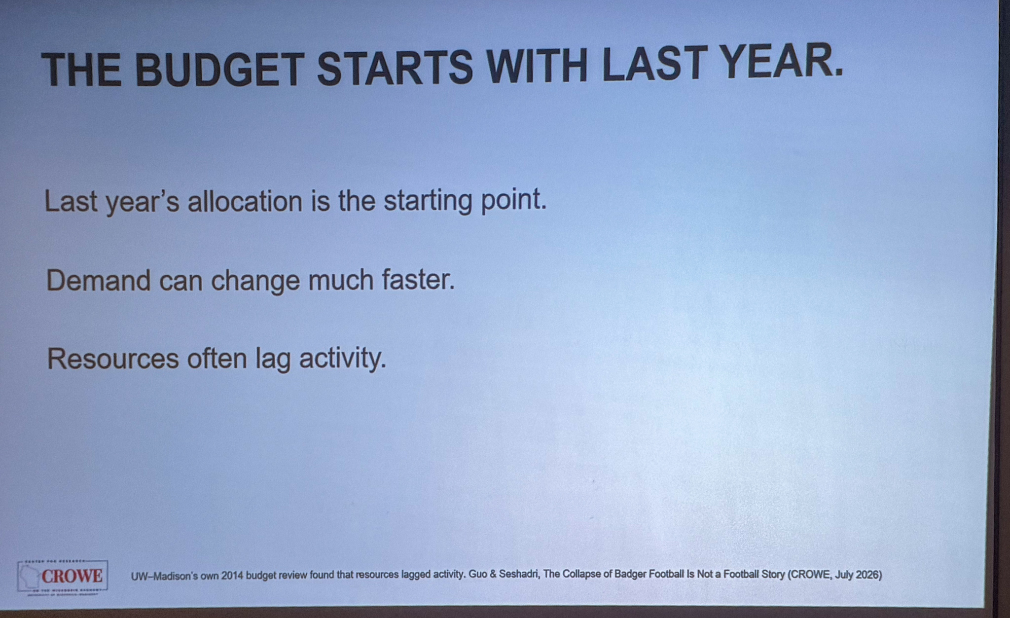 Slide photographed 18:00 into the talk