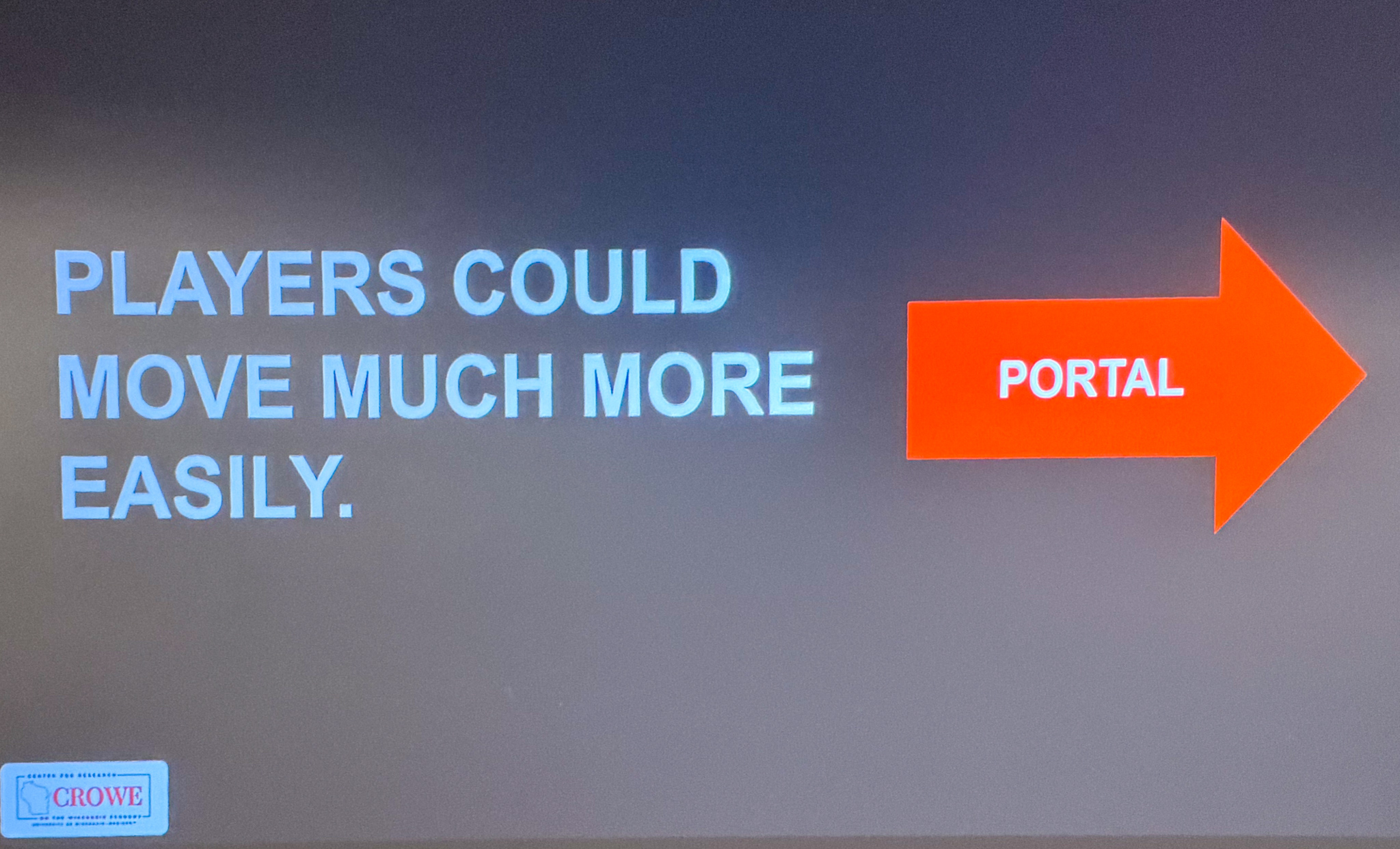 Slide photographed 28:00 into the talk