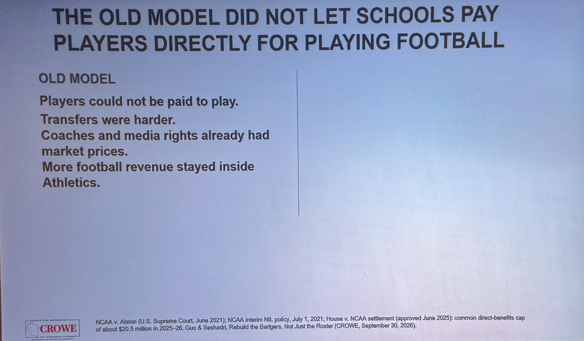 Slide photographed 28:00 into the talk