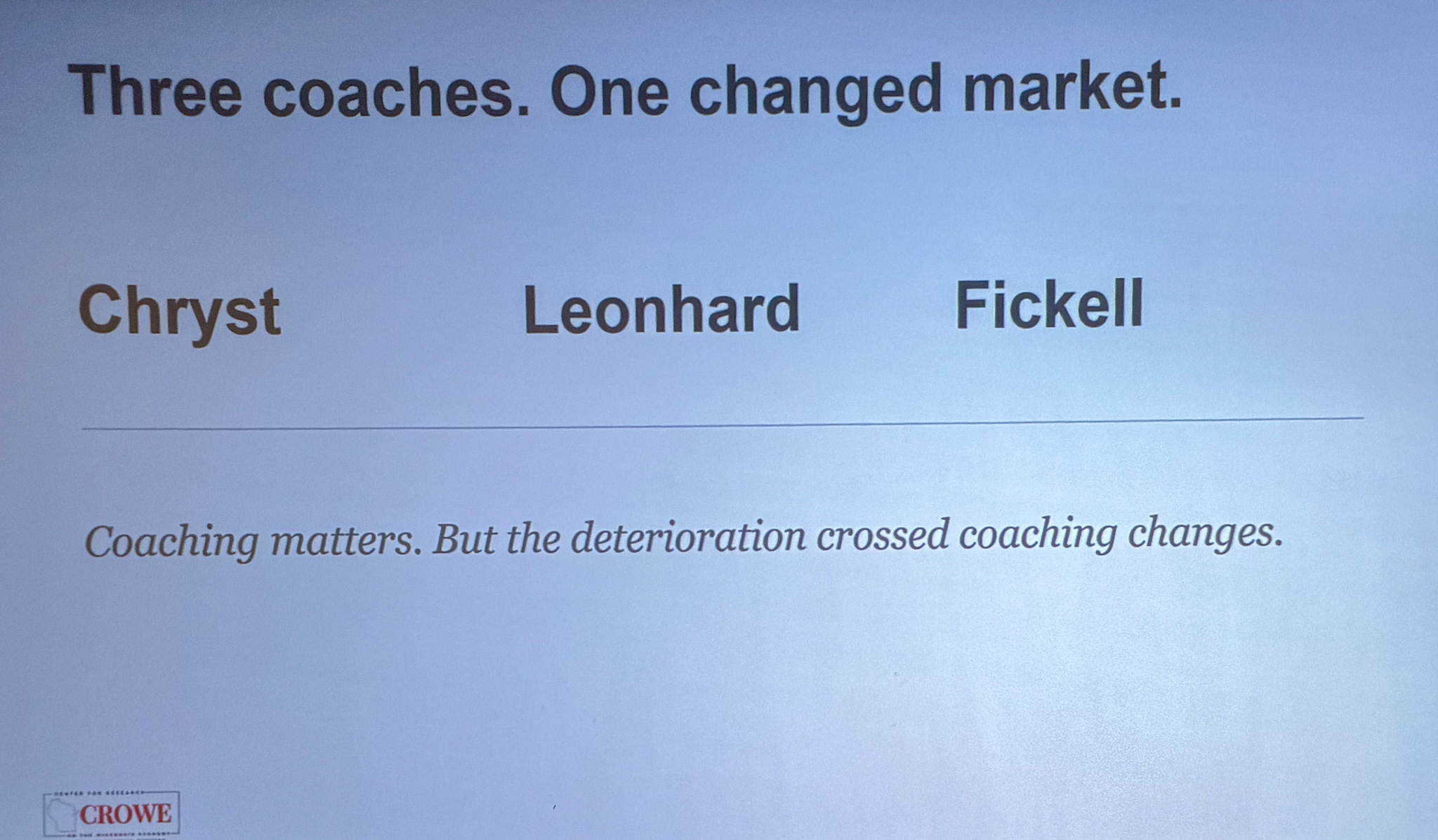 Slide photographed 33:00 into the talk