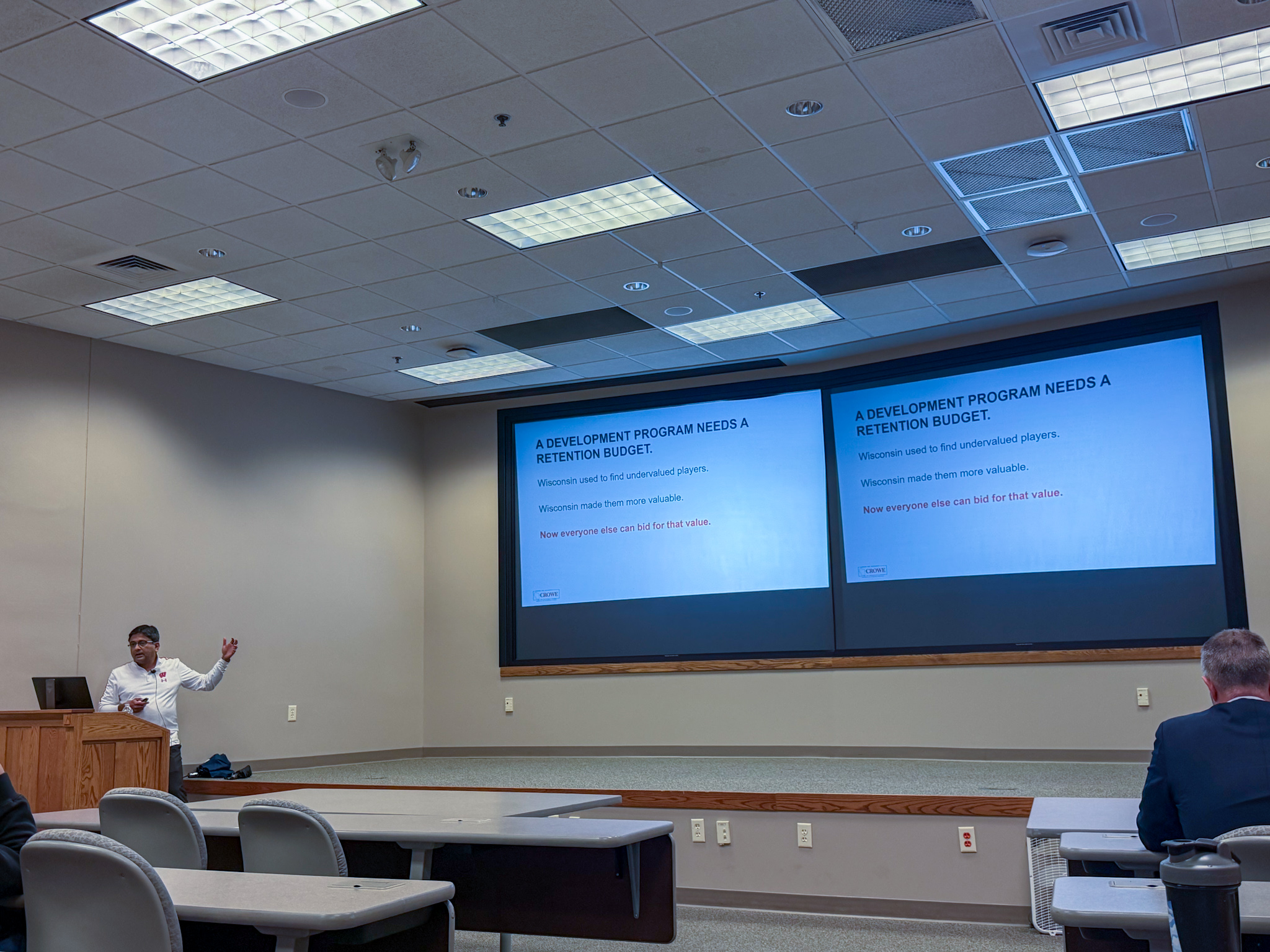 Slide photographed 42:00 into the talk