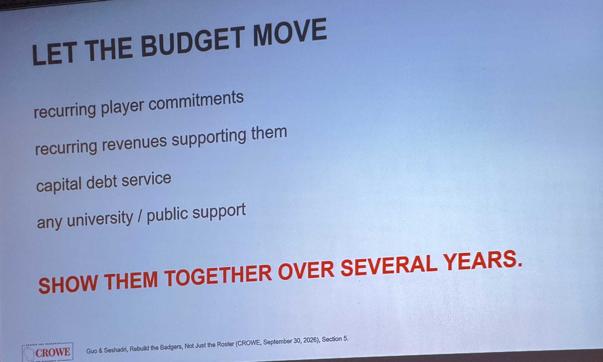 Slide photographed 47:00 into the talk