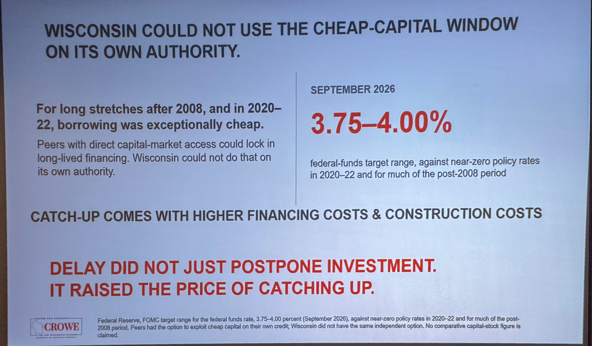 Slide photographed 48:00 into the talk
